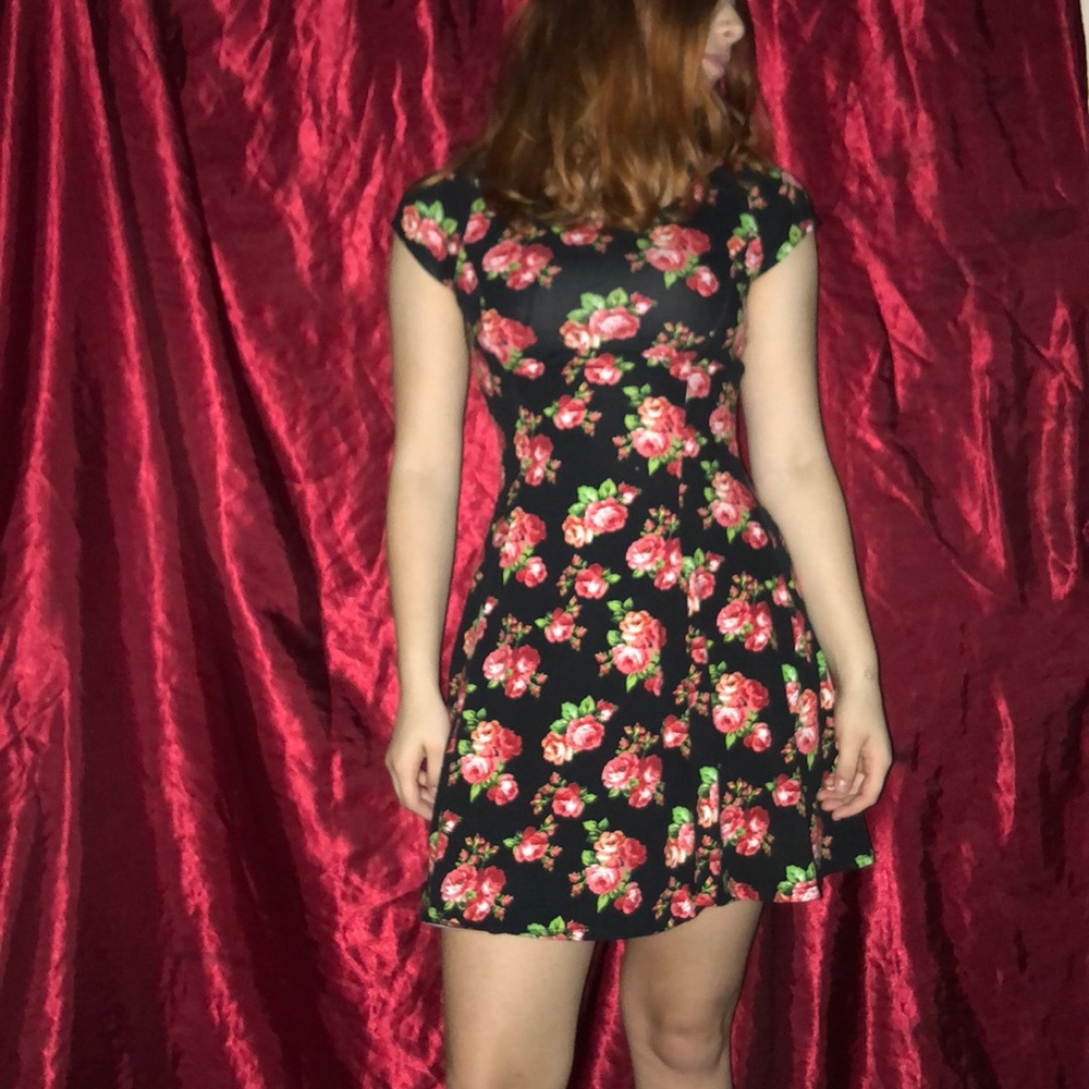 Black dress with roses on it $10